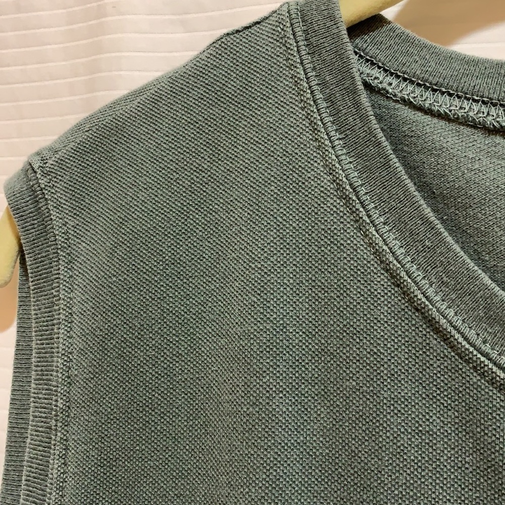 VINTAGE EDDIE BAUER TUNIC/TEE DISTRESSED STONE WASH 100% COTTON SZ XL KNIT MOSS - Picture 3 of 6